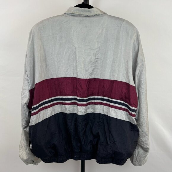 Vintage Winner Gray and Black Color Block Men's Windbreaker Size XL - Picture 2 of 9